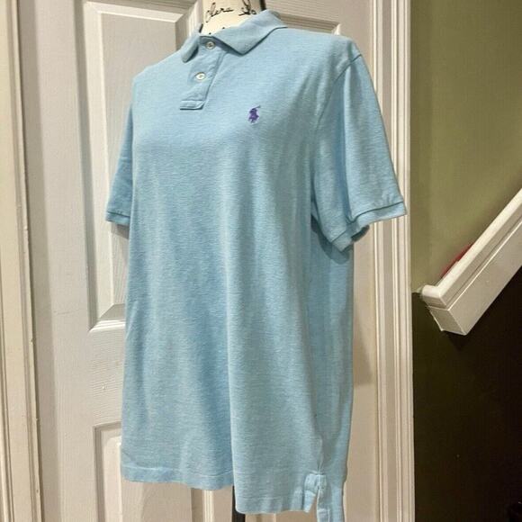 POLO RALPH LAUREN POLO SHIRT 100% COTTON SIZE LARGE LIGHT BLUE CLASSIX FIT - Picture 10 of 13